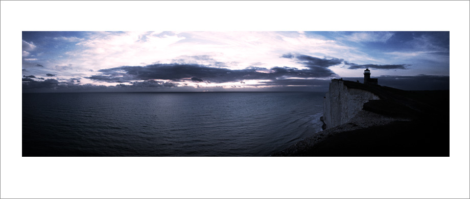 Digital landscape panoramic photograph of Burling Gap Lighthouse, Beachy Head, Kent.