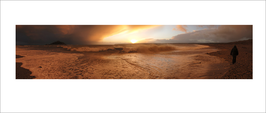 Digital landscape panoramic photograph of St Michael's Mount, Cornwall