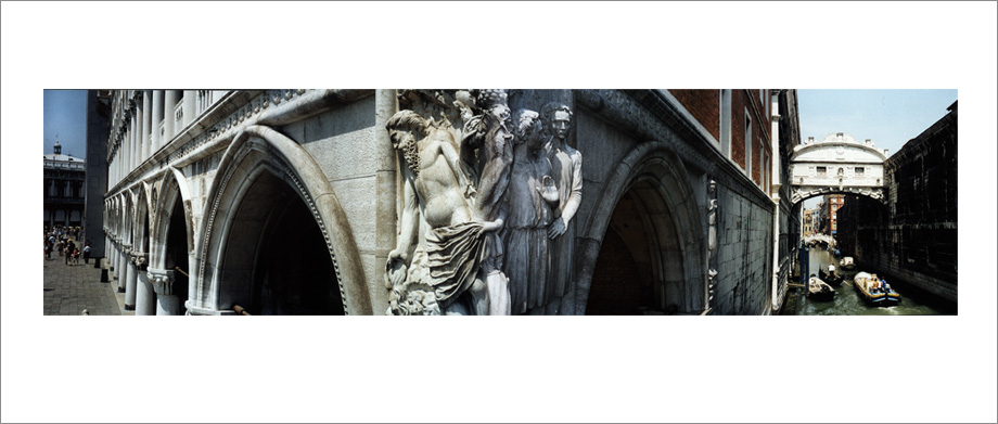 Digital landscape panoramic photography of The Drunkenness of Noah and the Bridge of Sighs, Venice