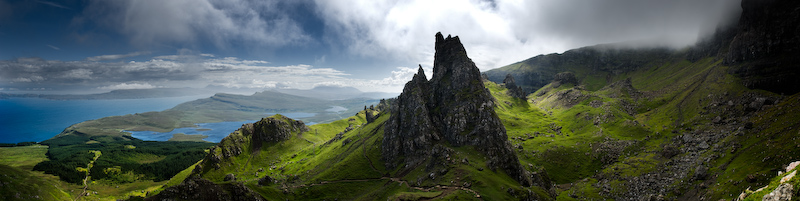 Digital photograph image panoramic taken from The Old Man of storr, Isle of Skye, Scotland