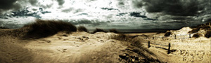 digital panoramic photograph of  Camber Sands, East Sussex