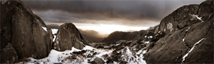 digital panoramic photograph of Glyder Fach, Snowdonia, Wales 