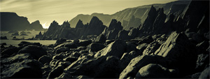 digital panoramic photograph of Marloes Sands, Pembrokeshire, South Wales 